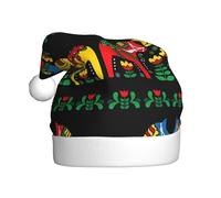 AEKGOHP Adult plush Christmas hat Runner Swedish Dala Horse Folk Pattern with soft touch for holiday parties and dances suitable for men and women