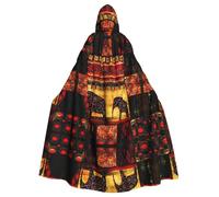 AEKGOHP African Elephant Patchwork Printed Halloween Adult Hooded Cape Men'S And Women'S Clothing Mantle Role-Playing