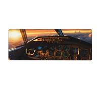 AEKGOHP Airplane Cockpit Prints Extra Large Mouse Pad, Computer Office Anti Slip Gaming Keyboard Thickened Version 12x31.5in
