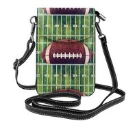 AEKGOHP American Football Field And Ball Printed Small Leather Women'S Crossbody Flip Phone Bag, Waterproof And Durable