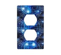 AEKGOHP Artificial Intelligence Brain Prints Double Socket Wall Panel Decorative is Durable and Suitable for Socket Light Switch Accessories 4.5x2.76in