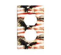 AEKGOHP Bald Eagle Flag Veterans Prints Double Socket Wall Panel Decorative is Durable and Suitable for Socket Light Switch Accessories 4.5x2.76in