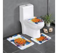 AEKGOHP Basketball Colorful Sketch Enjoyment Prints Anti slip floor mat three piece set bathroom carpet anti slip durable