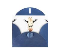 AEKGOHP Blue Greeting Card clever giraffe Prints for Festive Birthday Party Invitation