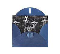 AEKGOHP Blue Greeting Card Three giraffe Prints for Festive Birthday Party Invitation