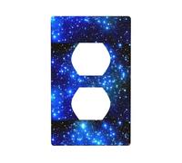 AEKGOHP Blue Shining Stars Prints Double Socket Wall Panel Decorative is Durable and Suitable for Socket Light Switch Accessories 4.5x2.76in