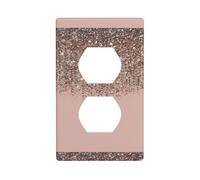 AEKGOHP Blush Pink Rose Gold Prints Double Socket Wall Panel Decorative is Durable and Suitable for Socket Light Switch Accessories 4.5x2.76in