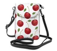 AEKGOHP Cherry Fruit Printed Small Leather Women'S Crossbody Flip Phone Bag, Waterproof And Durable