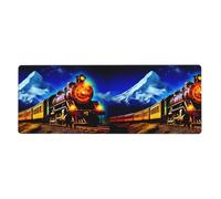 AEKGOHP Colorful Steam Train Prints Extra Large Mouse Pad, Computer Office Anti Slip Gaming Keyboard Thickened Version 12x31.5in