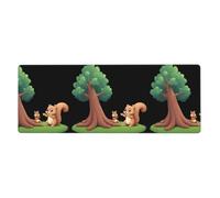 AEKGOHP Curious Little Squirrel Prints Extra Large Mouse Pad, Computer Office Anti Slip Gaming Keyboard Thickened Version 12x31.5in