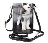 AEKGOHP Cute Husky Dog Printed Small Leather Women'S Crossbody Flip Phone Bag, Waterproof And Durable