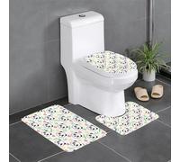 AEKGOHP cute panda bamboo star Prints Anti slip floor mat three piece set bathroom carpet anti slip durable