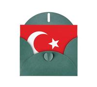 AEKGOHP Dark Green Greeting Card Flag of Turkey Prints for Festive Birthday Party Invitation