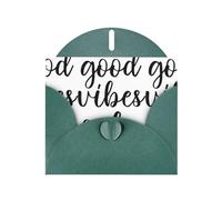 AEKGOHP Dark Green Greeting Card Good Vibes Only Prints for Festive Birthday Party Invitation