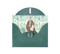 AEKGOHP Dark Green Greeting Card pangolin parenting print Prints for Festive Birthday Party Invitation