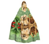 AEKGOHP Dog Golden Retriever Printed Halloween Adult Hooded Cape Men'S And Women'S Clothing Mantle Role-Playing