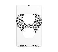AEKGOHP Dog Paw Print Love Heart Prints Double Socket Wall Panel Decorative is Durable and Suitable for Socket Light Switch Accessories 4.5x2.76in