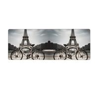 AEKGOHP Eiffel Tower Bike Prints Extra Large Mouse Pad, Computer Office Anti Slip Gaming Keyboard Thickened Version 12x31.5in