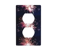 AEKGOHP Explosion Firework Prints Double Socket Wall Panel Decorative is Durable and Suitable for Socket Light Switch Accessories 4.5x2.76in