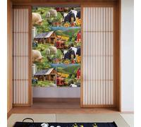 AEKGOHP Farm Animals Printed Curtain 2 Pcs Spliced 34x56in Good Drape, Smooth and Not Easily Wrinkled, Fabric curtains, room dividers