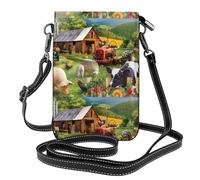 AEKGOHP Farm Animals Printed Small Leather Women'S Crossbody Flip Phone Bag, Waterproof And Durable