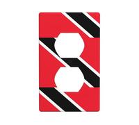 AEKGOHP Flag of Trinidad and Tobago Prints Double Socket Wall Panel Decorative is Durable and Suitable for Socket Light Switch Accessories 4.5x2.76in