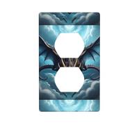 AEKGOHP Flying Dragon Prints Double Socket Wall Panel Decorative is Durable and Suitable for Socket Light Switch Accessories 4.5x2.76in