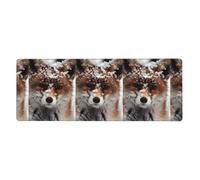 AEKGOHP Fox Snow Prints Extra Large Mouse Pad, Computer Office Anti Slip Gaming Keyboard Thickened Version 12x31.5in