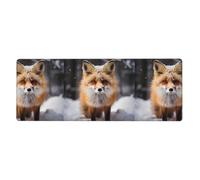 AEKGOHP Foxes Prints Extra Large Mouse Pad, Computer Office Anti Slip Gaming Keyboard Thickened Version 12x31.5in