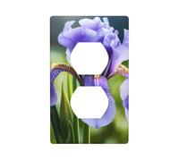 AEKGOHP French National Flower Prints Double Socket Wall Panel Decorative is Durable and Suitable for Socket Light Switch Accessories 4.5x2.76in