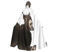 AEKGOHP Funny Donkey Printed Halloween Adult Hooded Cape Men'S And Women'S Clothing Mantle Role-Playing