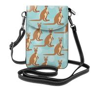 AEKGOHP Funny For Kangaroo Zoo Printed Small Leather Women'S Crossbody Flip Phone Bag, Waterproof And Durable