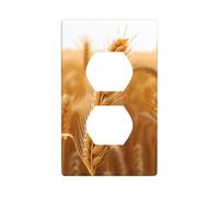 AEKGOHP Golden Wheat Fields Prints Double Socket Wall Panel Decorative is Durable and Suitable for Socket Light Switch Accessories 4.5x2.76in