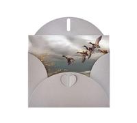 AEKGOHP Gray Greeting Card Hunting Flying Wild Ducks Prints for Festive Birthday Party Invitation