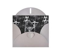 AEKGOHP Gray Greeting Card Three giraffe Prints for Festive Birthday Party Invitation
