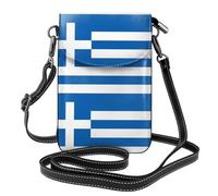 AEKGOHP Greek Flag Printed Small Leather Women'S Crossbody Flip Phone Bag, Waterproof And Durable