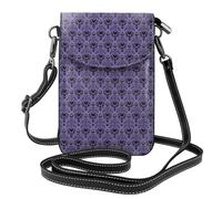 AEKGOHP Haunted Mansion Printed Small Leather Women'S Crossbody Flip Phone Bag, Waterproof And Durable