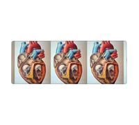 AEKGOHP Human Anatomy Heart Chart Prints Extra Large Mouse Pad, Computer Office Anti Slip Gaming Keyboard Thickened Version 12x31.5in
