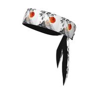 AEKGOHP Japanese Bamboo Sun Printed Sports headscarf, sweat absorbing and breathable, motion headband, double-sided kerchief