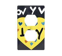 AEKGOHP Love You with All My Heart Prints Double Socket Wall Panel Decorative is Durable and Suitable for Socket Light Switch Accessories 4.5x2.76in