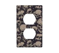 AEKGOHP Many Skulls Get Together Prints Double Socket Wall Panel Decorative is Durable and Suitable for Socket Light Switch Accessories 4.5x2.76in