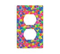 AEKGOHP Pickleball Balls Colors Pattern Prints Double Socket Wall Panel Decorative is Durable and Suitable for Socket Light Switch Accessories 4.5x2.76in
