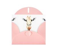 AEKGOHP Pink Greeting Card clever giraffe Prints for Festive Birthday Party Invitation