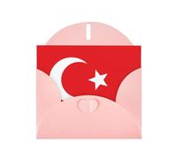 AEKGOHP Pink Greeting Card Flag of Turkey Prints for Festive Birthday Party Invitation