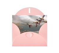 AEKGOHP Pink Greeting Card Hunting Flying Wild Ducks Prints for Festive Birthday Party Invitation