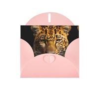 AEKGOHP Pink Greeting Card The deep-eyed leopard Prints for Festive Birthday Party Invitation