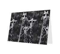 AEKGOHP Pink Greeting Card Three giraffe Prints for Festive Birthday Party Invitation