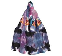 AEKGOHP Pizza Sloth Printed Halloween Adult Hooded Cape Men'S And Women'S Clothing Mantle Role-Playing