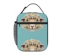 AEKGOHP Portable Insulated Lunch Bag Sheep Head Animal Prints Reusable Lunch Bag Durable for Men and Women