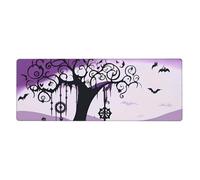 AEKGOHP Purple Black Goth Spooky Prints Extra Large Mouse Pad, Computer Office Anti Slip Gaming Keyboard Thickened Version 12x31.5in